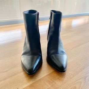 Enzo Angiolini Black Boots Womens Booties Block Heel Leather